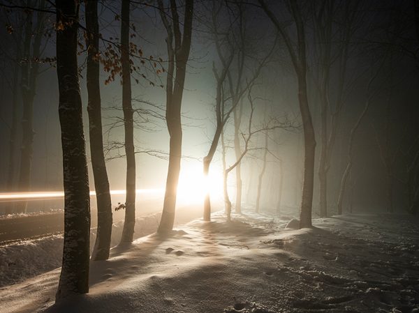 Luces en la nieve